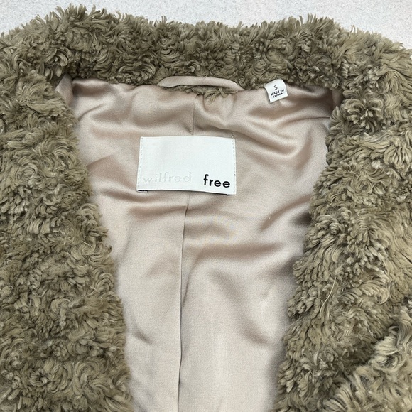 Aritzia Wilfred Free Grete Plush Jacket Small‎ Tan Color Teddy - Picture 4 of 11